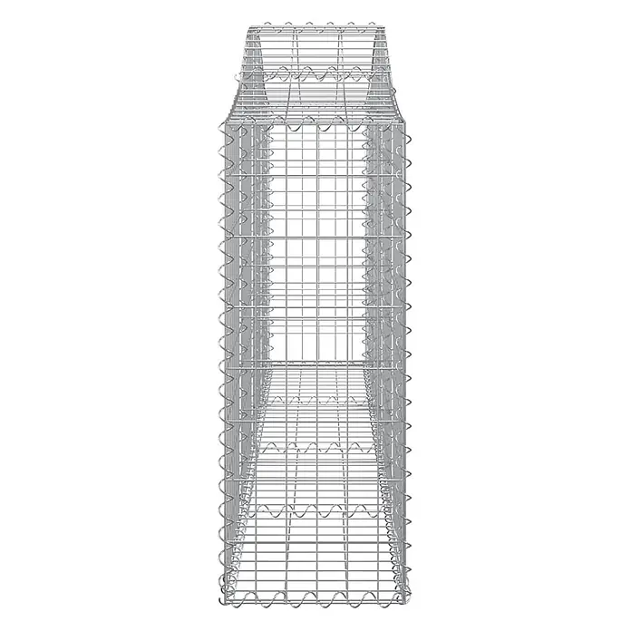 Furnicato Gabione - 30 x 200 x 100 cm, Metall, Maschenbreite: 50 mm, Maschenhöhe: 100 mm - Leerer verzinkter Drahtgeflecht-Gabionenkorb, hoch und rechteckig, mit leicht zulaufendem Oberteil.