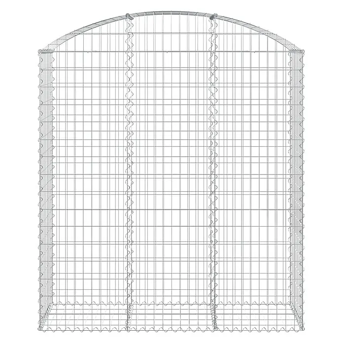 Furnicato Gabione - 180 x 150 x 50 cm, Metall, Maschenbreite: 50 mm, Maschenhöhe: 100 mm - Rechteckiger Drahtgitter-Gabionenkorb mit Bogen, silber-grau verzinkt, für Stützmauern oder Gartengestaltung.