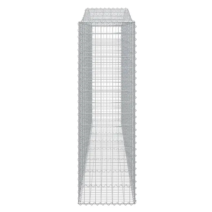 Furnicato Gabione - 180 x 400 x 50 cm, Metall, Maschenbreite: 50 mm, Maschenhöhe: 100 mm - Leerer rechteckiger Gabionenkorb aus silbernem Drahtgitter, bereit zum Befüllen.