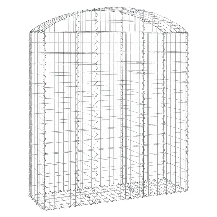 Furnicato Gabione - 180 x 150 x 50 cm, Metall, Maschenbreite: 50 mm, Maschenhöhe: 100 mm - Silberfarbener Gabionenkorb aus Drahtgeflecht, rechteckig mit gewölbter Oberseite.