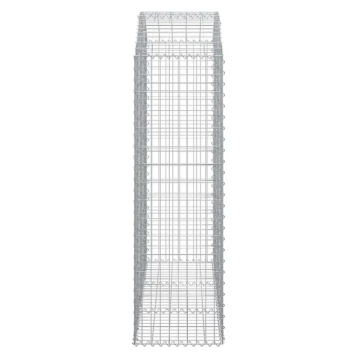 Furnicato Gabione - 180 x 150 x 50 cm, Metall, Maschenbreite: 50 mm, Maschenhöhe: 100 mm - Leerer rechteckiger Metall-Gabionenkorb aus silbergrauem Drahtgeflecht.