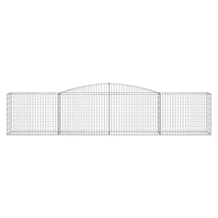 Furnicato Gabione - 100 x 400 x 50 cm, Metall, Maschenbreite: 50 mm, Maschenhöhe: 100 mm - Langer Drahtgitter-Gabionenkorb mit einem mittigen Bogendach.