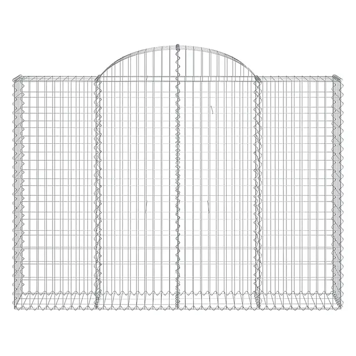 Furnicato Gabione - 160 x 200 x 30 cm, Metall, Maschenbreite: 50 mm, Maschenhöhe: 100 mm - Rechteckiger Drahtgeflecht-Gabionenkorb mit gewölbter Oberseite, in Metallgrau.
