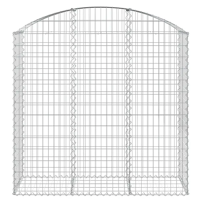 Furnicato Gabione - 160 x 150 x 50 cm, Metall, Maschenbreite: 50 mm, Maschenhöhe: 100 mm - Gewölbter Gabionenkorb aus silbernem Drahtgitter für Landschafts- oder Bauzwecke.
