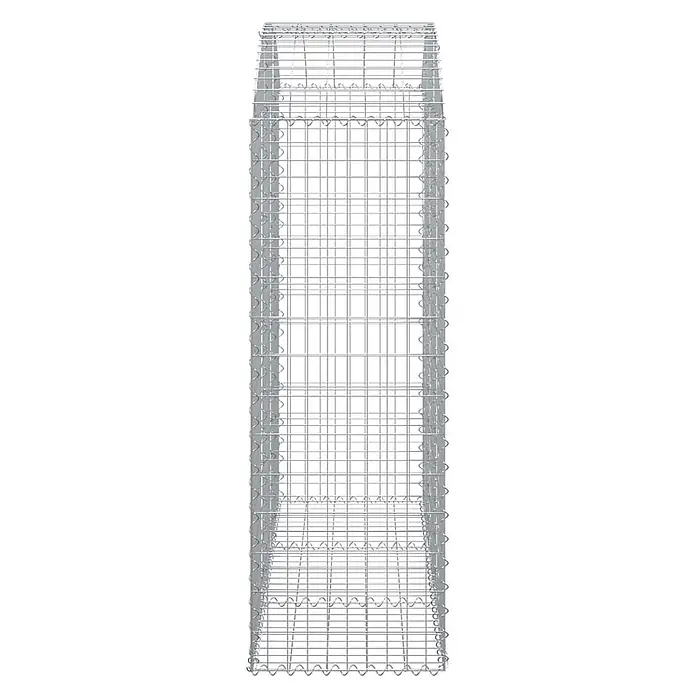 Furnicato Gabione - 160 x 150 x 50 cm, Metall, Maschenbreite: 50 mm, Maschenhöhe: 100 mm - Hoher, leerer, rechteckiger Gabionenkorb aus silbernem Drahtgeflecht, bereit zur Steinbefüllung.