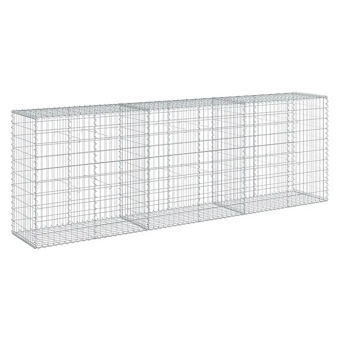 Furnicato Gabione - 300 x 50 x 100 cm, Metall, Maschenbreite: 50 mm, Maschenhöhe: 100 mm - Rechteckiger Gabionenkorb aus verzinktem Drahtgeflecht mit Innenunterteilungen.