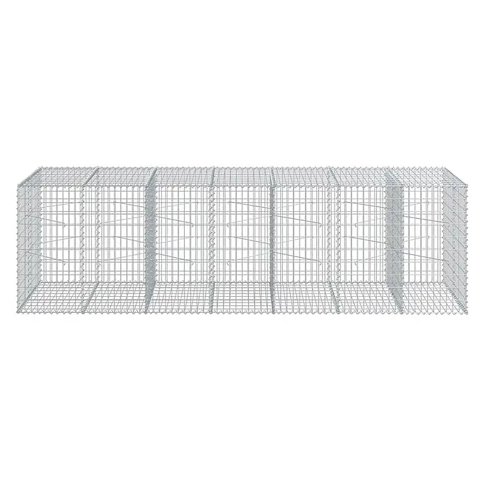 Furnicato Gabione - 350 x 100 x 100 cm, Metall, Maschenbreite: 50 mm, Maschenhöhe: 100 mm - Leerer rechteckiger Gabionenkorb aus verzinktem Drahtgeflecht, für Stützmauern und Landschaftsbau.