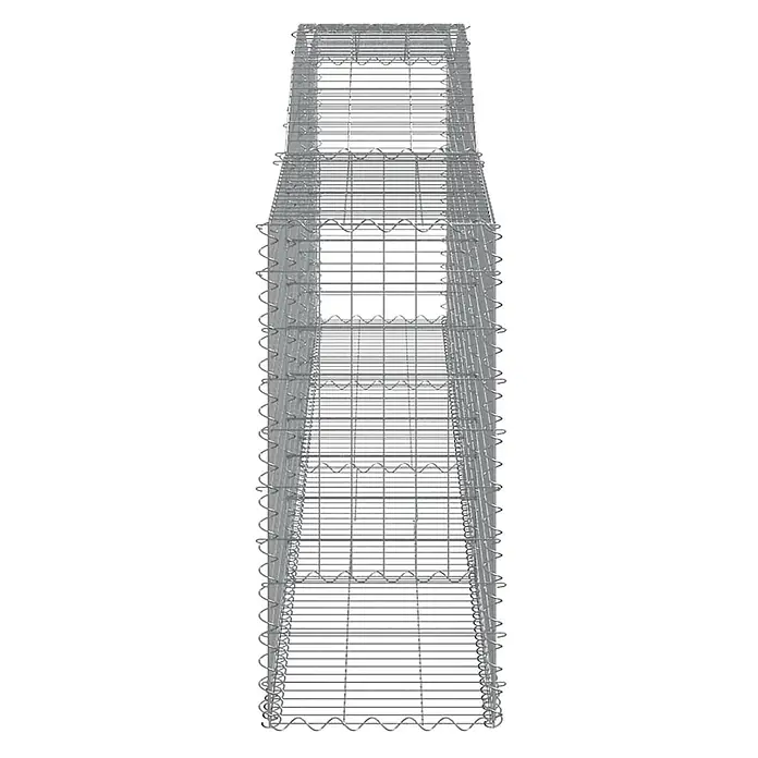 Furnicato Gabione - 120 x 400 x 50 cm, Metall, Maschenbreite: 50 mm, Maschenhöhe: 100 mm - Hoher, rechteckiger Gabionenkorb aus silbernem Drahtgeflecht zum Befüllen mit Steinen.