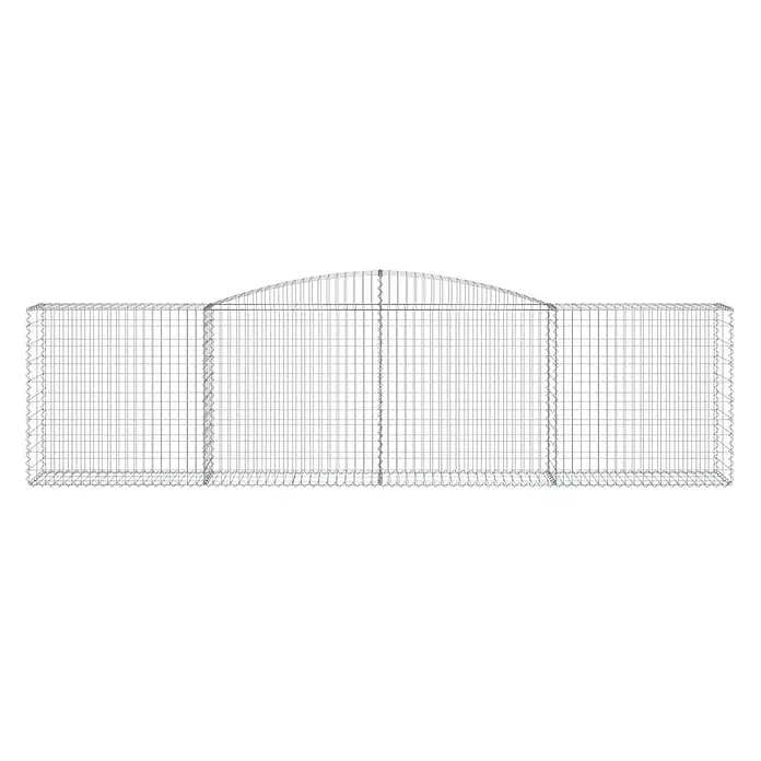 Furnicato Gabione - 120 x 400 x 50 cm, Metall, Maschenbreite: 50 mm, Maschenhöhe: 100 mm - Großer, leerer Gabionenkorb aus grauem Drahtgeflecht mit gewölbter Oberseite, ideal für den Landschaftsbau.