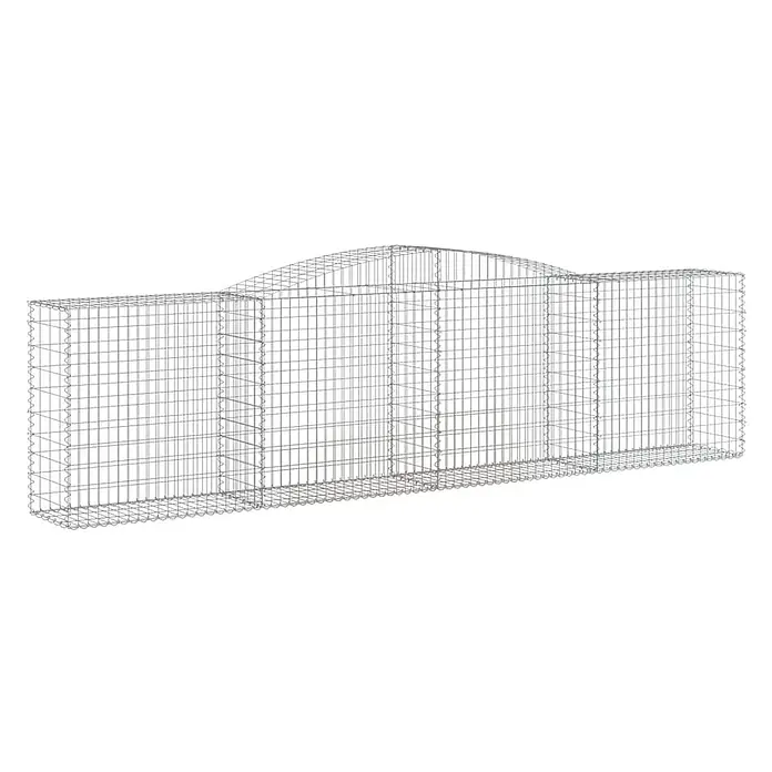 Furnicato Gabione - 120 x 400 x 50 cm, Metall, Maschenbreite: 50 mm, Maschenhöhe: 100 mm - Drahtgitter-Gabionenkorb mit gewölbtem Oberteil, für Stützmauern oder Landschaftsgestaltung.