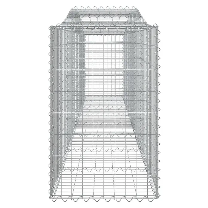 Furnicato Gabione - 50 x 400 x 100 cm, Metall, Maschenbreite: 50 mm, Maschenhöhe: 100 mm - Gabionenkorb aus silbernem Drahtgeflecht für Stützmauern und Landschaftsgestaltung.