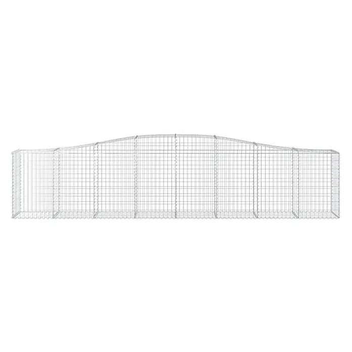 Furnicato Gabione - 50 x 400 x 100 cm, Metall, Maschenbreite: 50 mm, Maschenhöhe: 100 mm - Gabionenkorb aus Metallgitter, rechteckig mit gewölbter Oberseite.