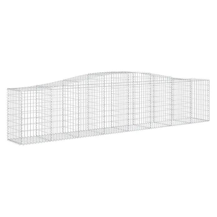 Furnicato Gabione - 50 x 400 x 100 cm, Metall, Maschenbreite: 50 mm, Maschenhöhe: 100 mm - Gabionenkorb aus verzinktem Stahldraht mit gewölbter Oberseite.