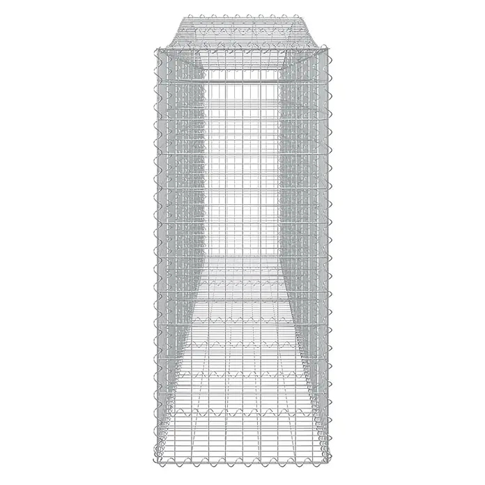 Furnicato Gabione - 50 x 400 x 140 cm, Metall, Maschenbreite: 50 mm, Maschenhöhe: 100 mm - Rechteckiger Gabionenkorb aus silbernem Drahtgeflecht, leer zur Befüllung.