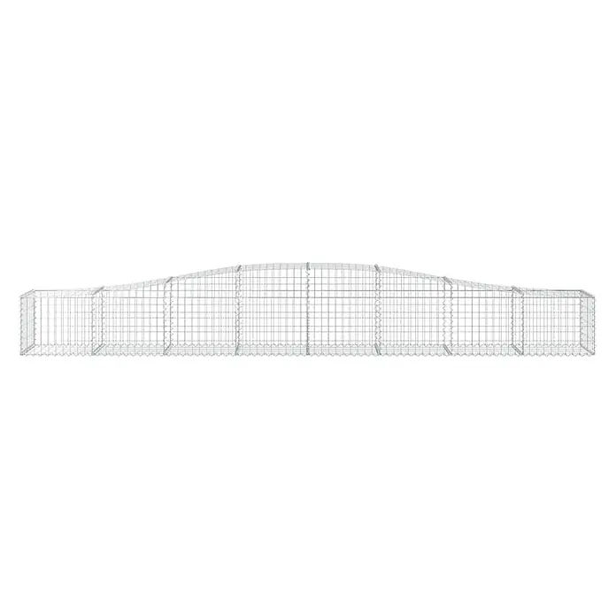 Furnicato Gabione - 50 x 400 x 60 cm, Metall, Maschenbreite: 50 mm, Maschenhöhe: 100 mm - Langes Drahtgeflecht-Gabionenkörbchen mit wellenförmiger Oberseite.