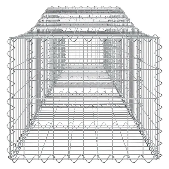 Furnicato Gabione - 50 x 400 x 60 cm, Metall, Maschenbreite: 50 mm, Maschenhöhe: 100 mm - Leerer, rechteckiger Gabionenkorb aus silbernem Drahtgeflecht.