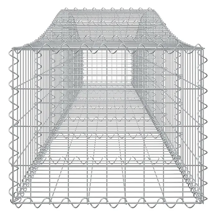 Furnicato Gabione - 50 x 400 x 60 cm, Metall, Maschenbreite: 50 mm, Maschenhöhe: 100 mm - Leerer Gabionenkorb aus silbernem Drahtgeflecht für Stützmauern oder Landschaftsbau.