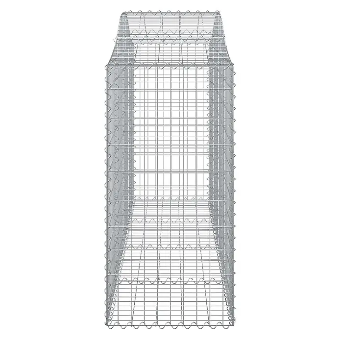 Furnicato Gabione - 50 x 200 x 120 cm, Metall, Maschenbreite: 50 mm, Maschenhöhe: 100 mm - Silberner Gabionenkorb aus Metallgitter für Wände oder Säulen.