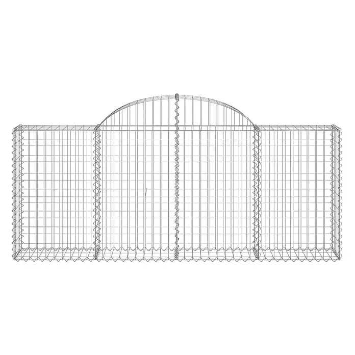 Furnicato Gabione - 100 x 200 x 30 cm, Metall, Maschenbreite: 50 mm, Maschenhöhe: 100 mm - Drahtgitter-Gabione mit Bogenaufsatz für Stützmauern oder Gartengestaltung.