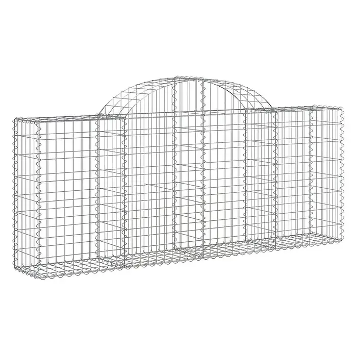 Furnicato Gabione - 100 x 200 x 30 cm, Metall, Maschenbreite: 50 mm, Maschenhöhe: 100 mm - Gabionenkorb aus Metalldraht, rechteckig mit gewölbter Oberseite, für die Gartengestaltung.