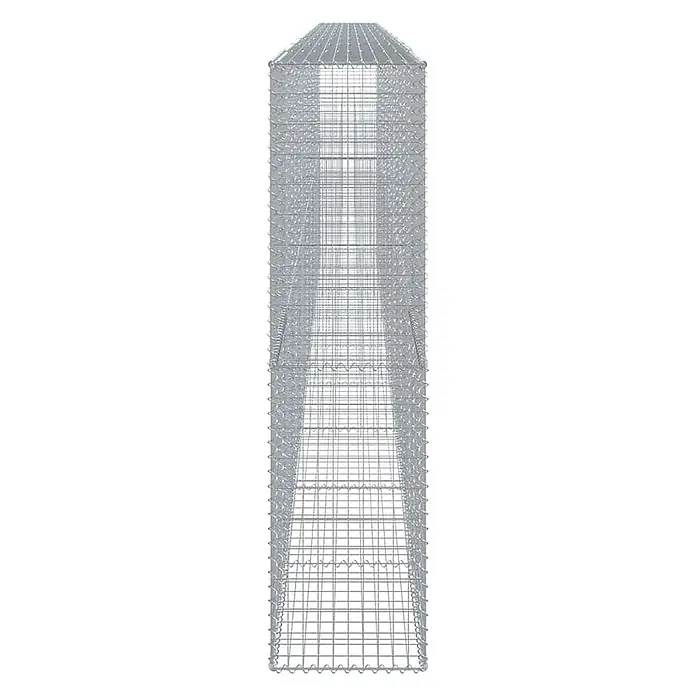 Furnicato Gabione - 900 x 50 x 200 cm, Metall, Maschenbreite: 50 mm, Maschenhöhe: 100 mm - Rechteckiger silberner Drahtgitterkäfig oder Gabionenkorb.