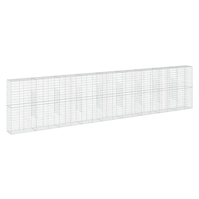 Furnicato Gabione - 900 x 50 x 200 cm, Metall, Maschenbreite: 50 mm, Maschenhöhe: 100 mm - Rechteckiger Gabionenkorb aus silbernem Drahtgeflecht, leer, bereit für den Bau von Stützmauern.