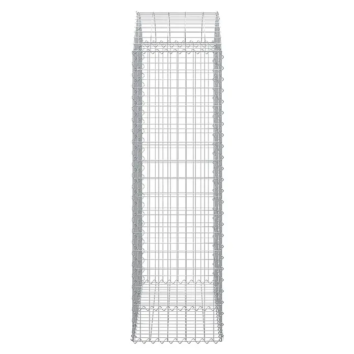 Furnicato Gabione - 50 x 100 x 180 cm, Metall, Maschenbreite: 50 mm, Maschenhöhe: 100 mm - Gabionenkorb aus silbernem Drahtgeflecht, leer und bereit zum Befüllen.