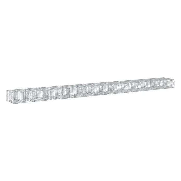 Furnicato Gabione - 1.000 x 100 x 50 cm, Metall, Maschenbreite: 50 mm, Maschenhöhe: 100 mm - Lange, rechteckige Gitterdrahtkonstruktion.