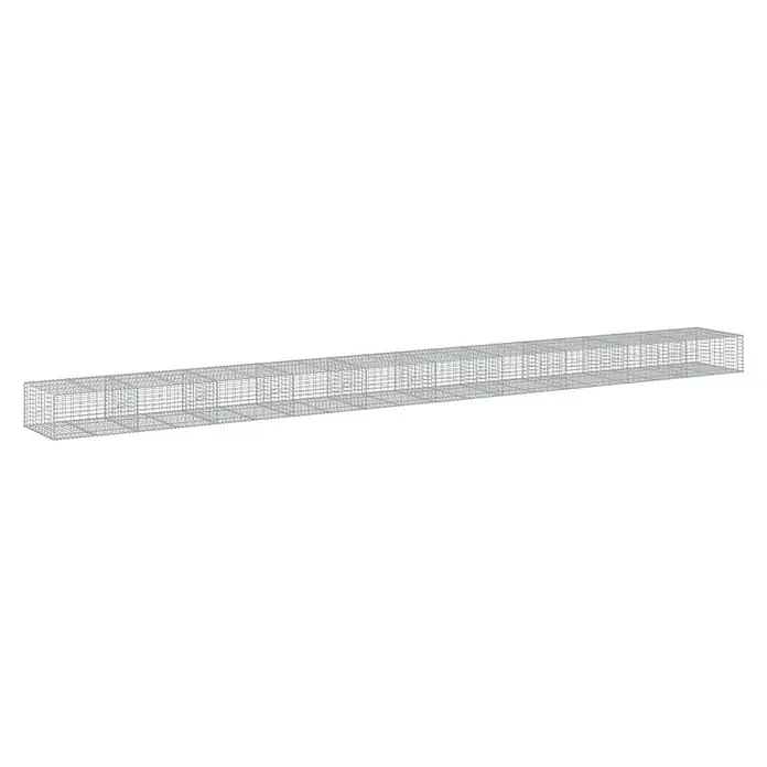 Furnicato Gabione - 1.000 x 100 x 50 cm, Metall, Maschenbreite: 50 mm, Maschenhöhe: 100 mm - Langes, rechteckiges Gittergeflecht aus silbernem Draht für Gabionen oder Bewehrung.