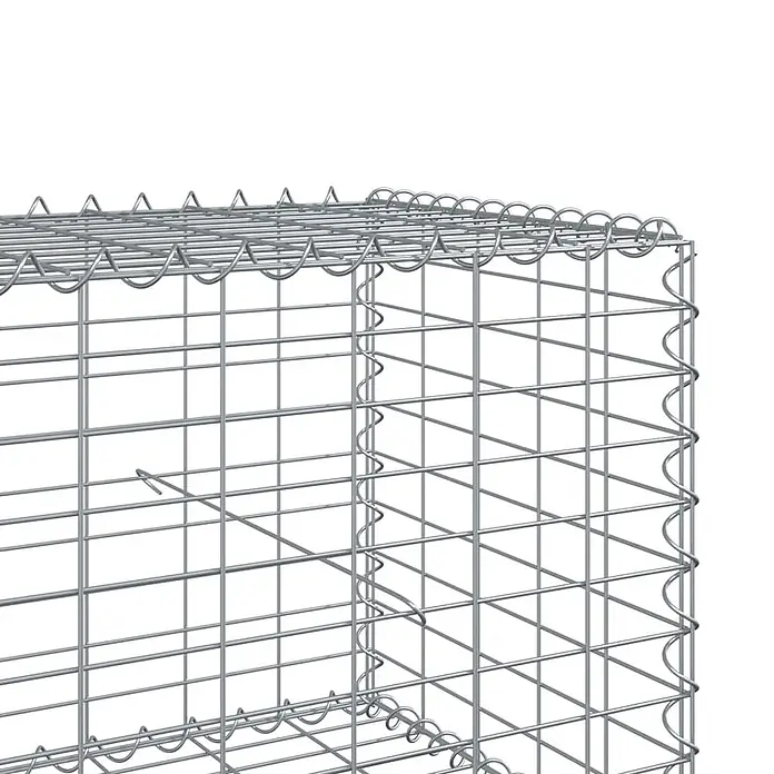 Furnicato Gabione - 500 x 50 x 50 cm, Metall, Maschenbreite: 50 mm, Maschenhöhe: 100 mm - Gabionenkorb aus verzinktem Stahldraht mit quadratischen Maschen, bereit zum Befüllen.