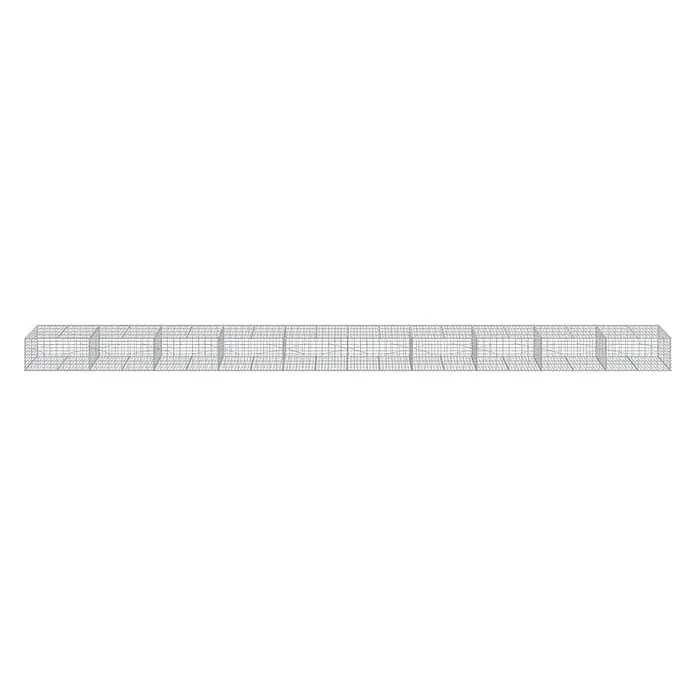 Furnicato Gabione - 1.000 x 100 x 50 cm, Metall, Maschenbreite: 50 mm, Maschenhöhe: 100 mm - Lange, rechteckige, tunnelartige Struktur aus feinem grauem Drahtgeflecht mit internen diagonalen Stützen.