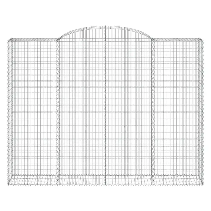 Furnicato Gabione - 50 x 300 x 240 cm, Metall, Maschenbreite: 50 mm, Maschenhöhe: 100 mm - Grauer Drahtgeflecht-Gabionenkäfig mit gewölbter Oberseite.