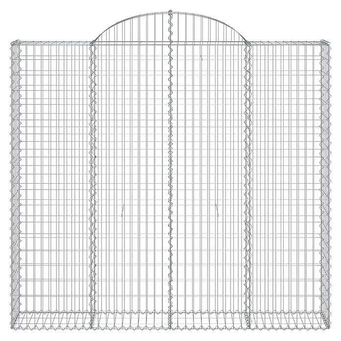 Furnicato Gabione - 200 x 200 x 30 cm, Metall, Maschenbreite: 50 mm, Maschenhöhe: 100 mm - Silberfarbener Drahtgeflecht-Gabionenkasten mit gewölbter Oberseite für Stützmauern oder Gartengestaltung.