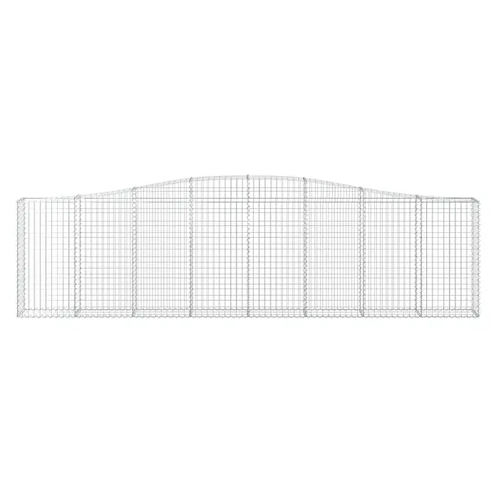 Furnicato Gabione - 30 x 400 x 120 cm, Metall, Maschenbreite: 50 mm, Maschenhöhe: 100 mm - Grauer Drahtgitter-Gabion mit gewölbter Oberkante.