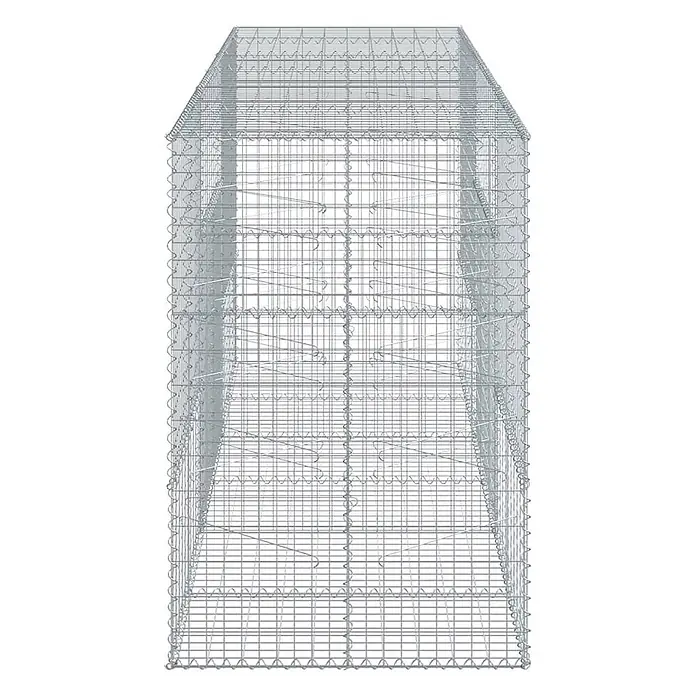 Furnicato Gabione - 300 x 100 x 150 cm, Metall, Maschenbreite: 50 mm, Maschenhöhe: 100 mm - Leerer, rechteckiger Gabionenkorb aus metallgrauem Drahtgeflecht.