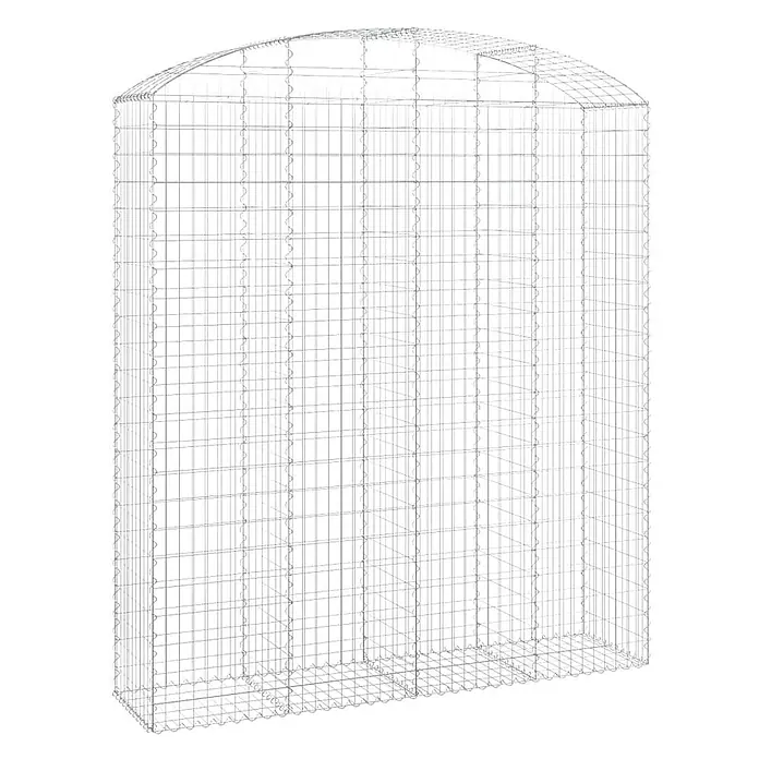Furnicato Gabione - 240 x 200 x 50 cm, Metall, Maschenbreite: 50 mm, Maschenhöhe: 100 mm - Gabion aus verzinktem Stahldraht mit rechteckigem Boden und gewölbter Oberseite, zur Steinbefüllung.