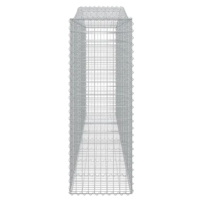 Furnicato Gabione - 50 x 400 x 160 cm, Metall, Maschenbreite: 50 mm, Maschenhöhe: 100 mm - Hoher, leerer Gabionenkorb aus silbernem Drahtgeflecht für Landschaftsbau oder Bau.