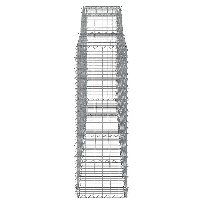 Furnicato Gabione - 160 x 400 x 50 cm, Metall, Maschenbreite: 50 mm, Maschenhöhe: 100 mm - Rechteckiger Gabionenkorb aus Metallgitter, leer und bereit zum Befüllen, für Landschaftsbau und Stützmauern.