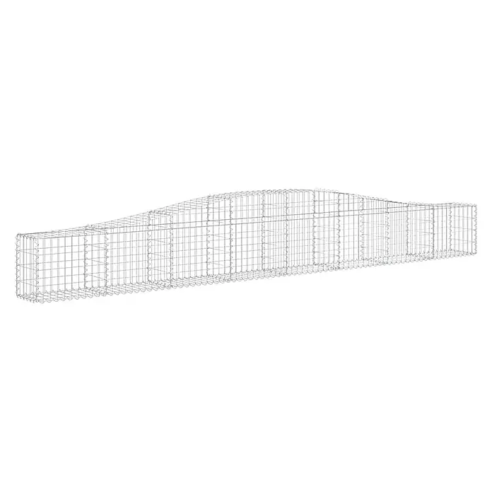 Furnicato Gabione - 30 x 400 x 60 cm, Metall, Maschenbreite: 50 mm, Maschenhöhe: 100 mm - Gabionenkorb aus verzinktem Drahtgeflecht mit markanter wellenförmiger Oberseite, für Landschaftsbau oder Dekoration.