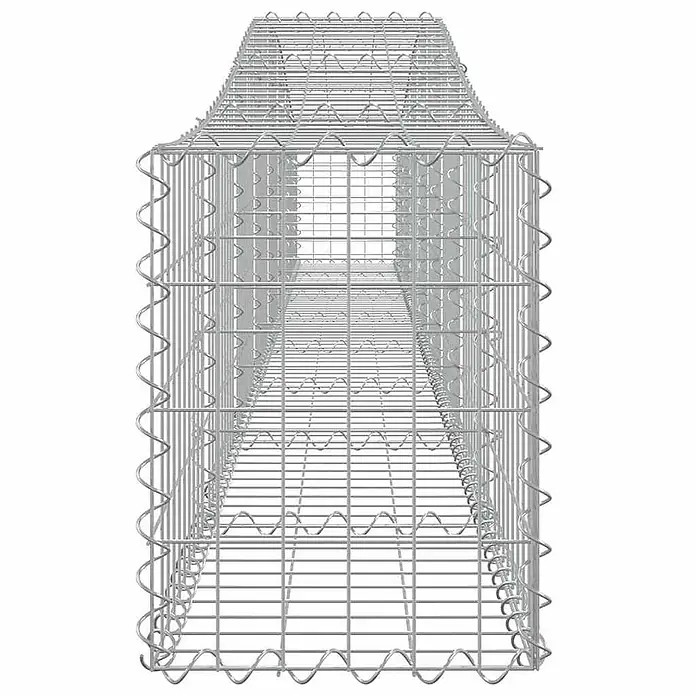 Furnicato Gabione - 30 x 400 x 60 cm, Metall, Maschenbreite: 50 mm, Maschenhöhe: 100 mm - Silberfarbener Drahtgitter-Gabionenkorb, leer und bereit zum Befüllen.
