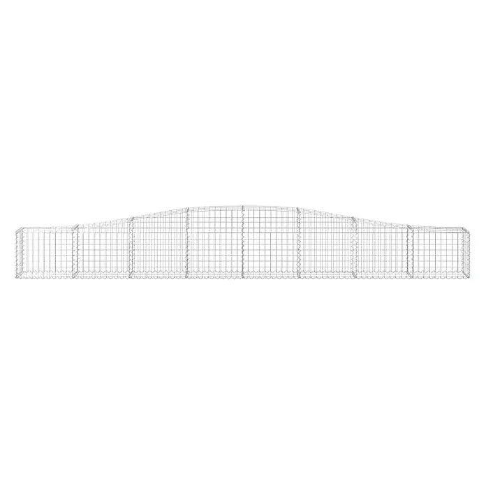Furnicato Gabione - 30 x 400 x 60 cm, Metall, Maschenbreite: 50 mm, Maschenhöhe: 100 mm - Gabionenkorb aus grauem Metalldraht mit wellenförmigem Oberprofil. Ideal für Stützmauern oder Landschaftsgestaltung.