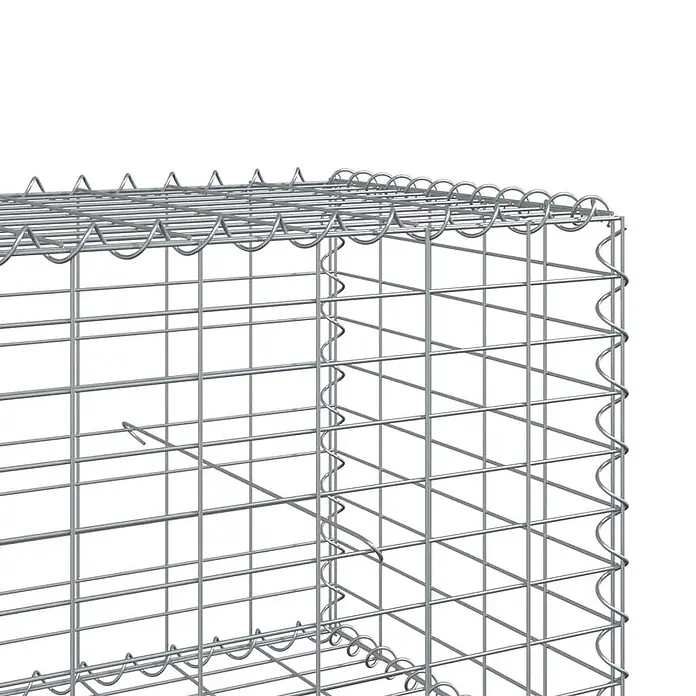 Furnicato Gabione - 100 x 100 x 50 cm, Metall, Maschenbreite: 50 mm, Maschenhöhe: 100 mm - Gabionenkorb aus verzinktem Stahldraht, ein stabiler Drahtgitterkäfig für Stützmauern oder Landschaftsgestaltung.