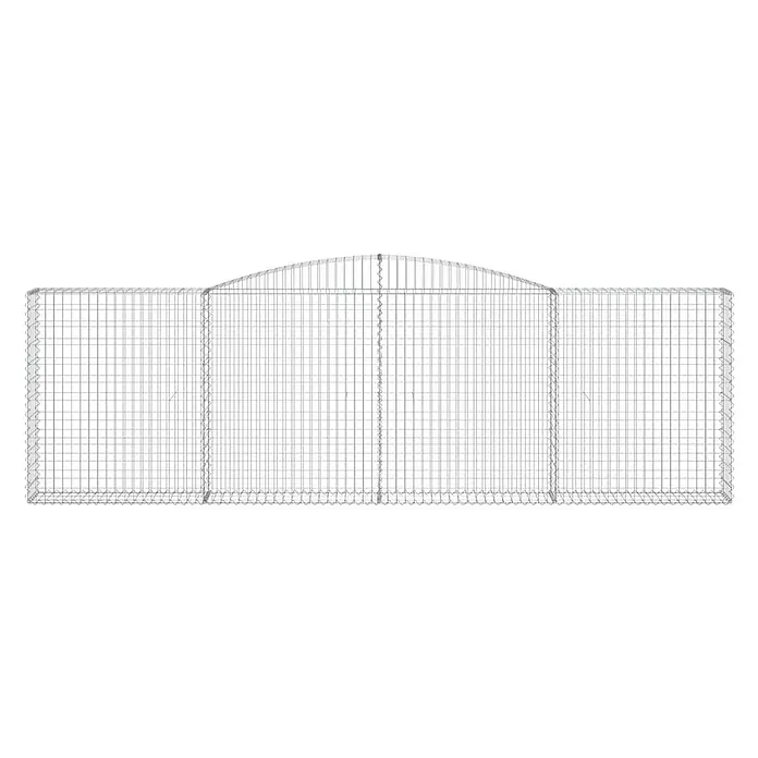 Furnicato Gabione - 140 x 400 x 30 cm, Metall, Maschenbreite: 50 mm, Maschenhöhe: 100 mm - Grauer Metall-Gitterkäfig mit gewölbtem Dach, geeignet als Tiergehege oder Voliere.
