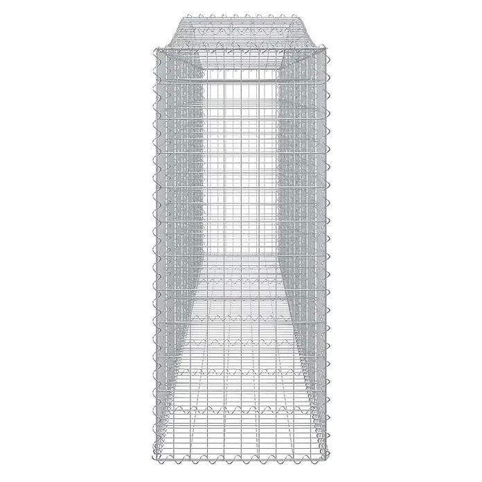 Furnicato Gabione - 50 x 400 x 140 cm, Metall, Maschenbreite: 50 mm, Maschenhöhe: 100 mm - Leerer, rechteckiger Gabionenkorb aus grauem Drahtgeflecht.