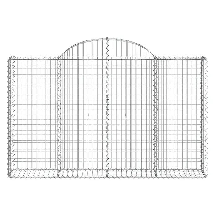 Furnicato Gabione - 140 x 200 x 30 cm, Metall, Maschenbreite: 50 mm, Maschenhöhe: 100 mm - Gabionenwand aus Drahtgeflecht mit gewölbter Oberseite, ideal für Landschaftsgestaltung oder Stützmauern.
