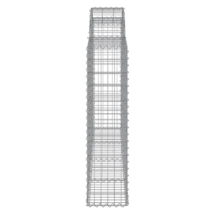 Furnicato Gabione - 140 x 200 x 30 cm, Metall, Maschenbreite: 50 mm, Maschenhöhe: 100 mm - Hoher, leerer rechteckiger Gabionenkorb aus grauem Stahldrahtgeflecht.