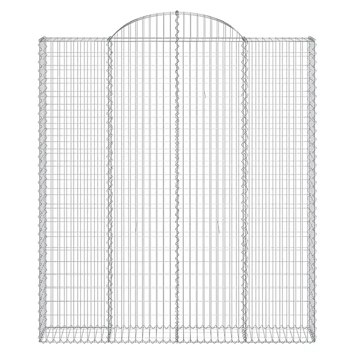 Furnicato Gabione - 240 x 200 x 30 cm, Metall, Maschenbreite: 50 mm, Maschenhöhe: 100 mm - Gabion aus Drahtgitter mit gewölbter Oberseite.