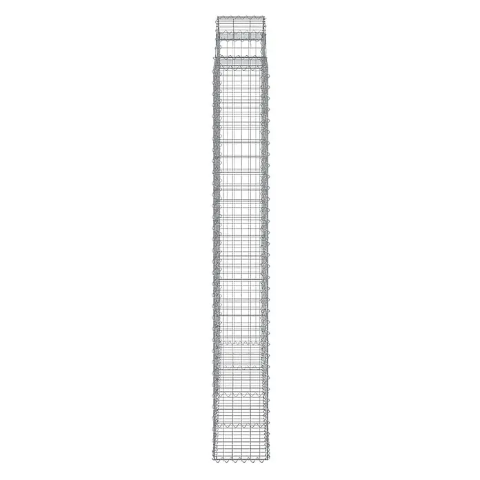 Furnicato Gabione - 240 x 200 x 30 cm, Metall, Maschenbreite: 50 mm, Maschenhöhe: 100 mm - Langer, rechteckiger Gabionenkorb aus silbernem Drahtgeflecht.