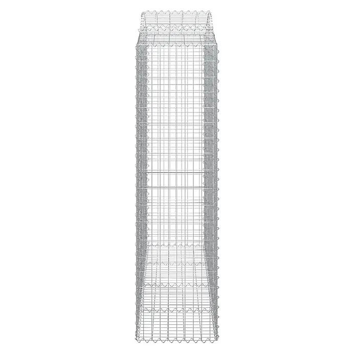 Furnicato Gabione - 50 x 200 x 200 cm, Metall, Maschenbreite: 50 mm, Maschenhöhe: 100 mm - Leerer rechteckiger Gabionenkorb aus verzinktem Stahldraht, bereit zum Befüllen.