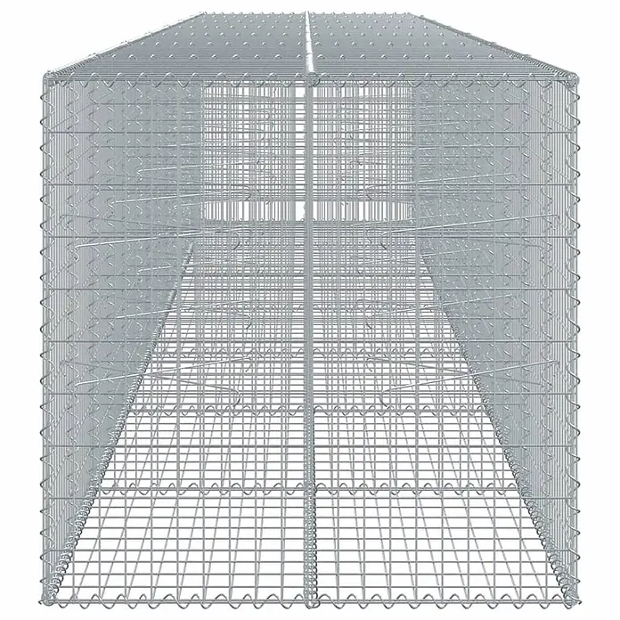 Furnicato Gabione - 700 x 100 x 100 cm, Metall, Maschenbreite: 50 mm, Maschenhöhe: 100 mm - Gabionenkäfig aus silbernem Drahtgeflecht.